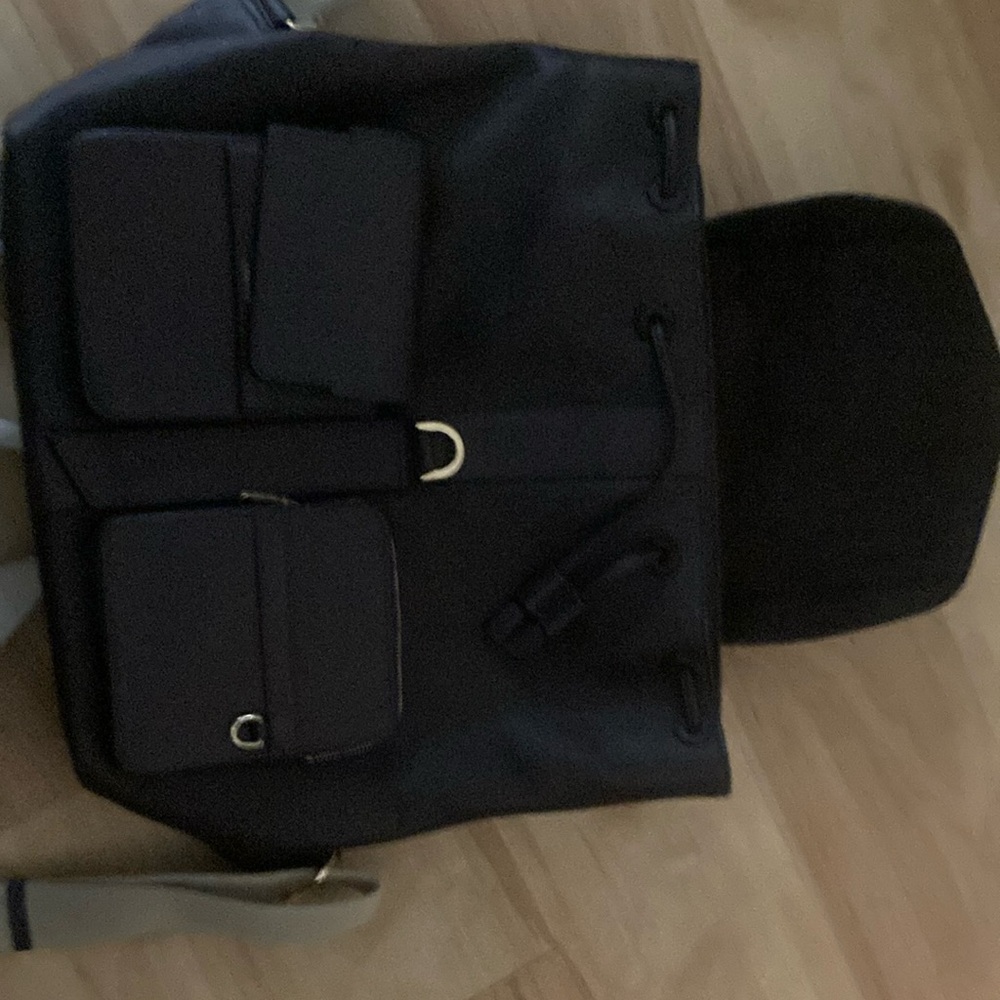 Chic Black Backpack with Dual Front Pockets
